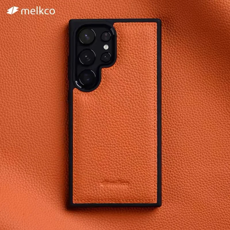 

Melkco Premium Genuine Leather Case for Samsung Galaxy S24 Ultra S23 Plus Coque Business Cowhide Shockproof Hard Back Cover