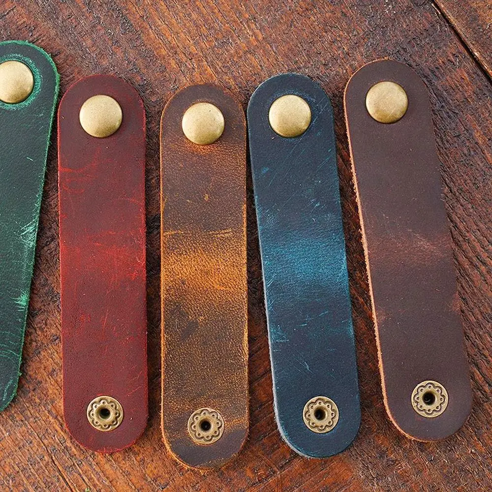 귀여운 가죽 케이블 와인더 미니 코드 정리기 케이블 관리 이어폰 코드 와인더 데스크탑 수납