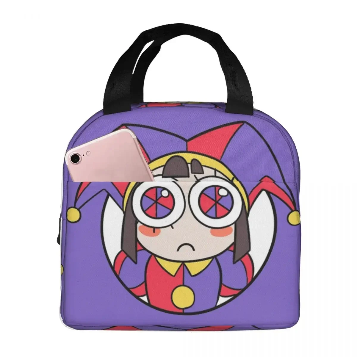 Удивительные цифровые цирковые сумки для обеда, водонепроницаемый изолированный холст-холодильник, голова Pomni, термохолодная еда, ланч-бокс для пикника