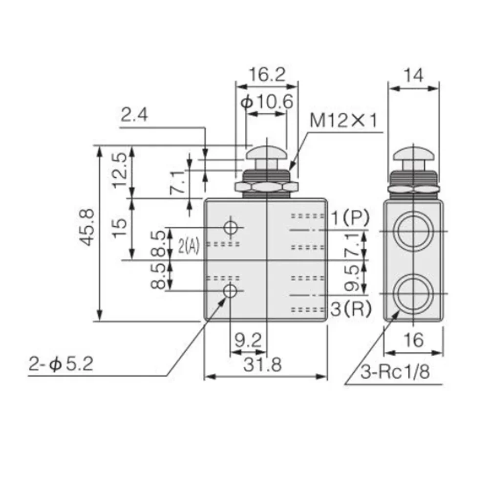 Accessories Mechanical Valve Roller Lever Mechanical Control Mechanical Valve Roller Lever TAC2-31V Valve 3 Way
