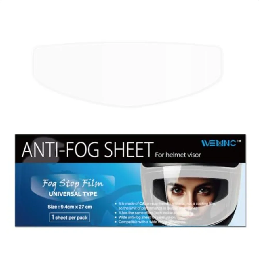 

Universal AntiFog Film for Motorcycle Helmet Shield 3.7 x 10.6 Visor Insert Helmet Lens Sticker Antifog Shield Film