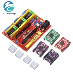 CNC Shield v4 Engraving Machine / 3D Printer / + 3pcs A4988 / DRV8825 / AT2100 Stepper Motor Driver for Arduino