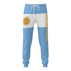 Pantaloni della tuta da uomo pantaloni della bandiera dell'argentina con tasche pantaloni da jogging calcio calcio multifunzione sport sudore con coulisse