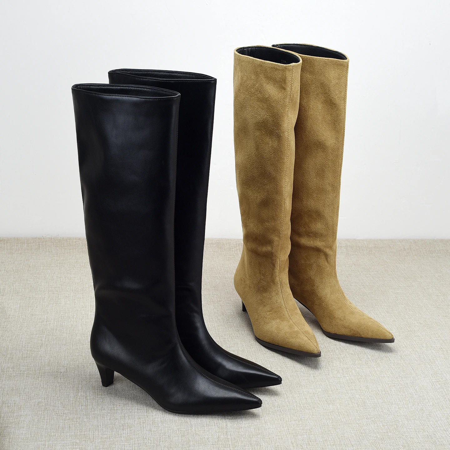 

Новинка: Женские высокие сапоги-ботфорты с острым носком в британском стиле, модные, удобные, до середины икры, с резиновой подошвой