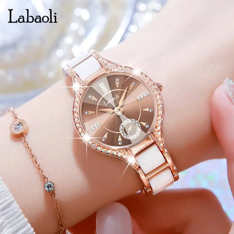 

LABAOLI Rose Gold Luxury Women Watches For Female Clock 2023 Diamond New Arrival Rhinestone Elegant Ladies Wrist Watch Dropship