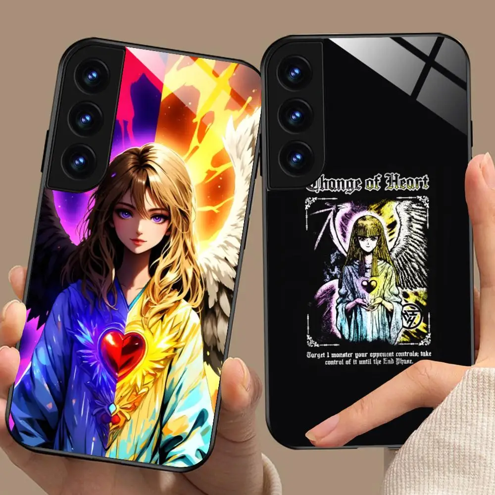 Yugioh Change of Heart Phone Case for Samsung Galaxy A56 55 54 53 52 51 36 35 34 23 16 15 5G Glass Protective Cover