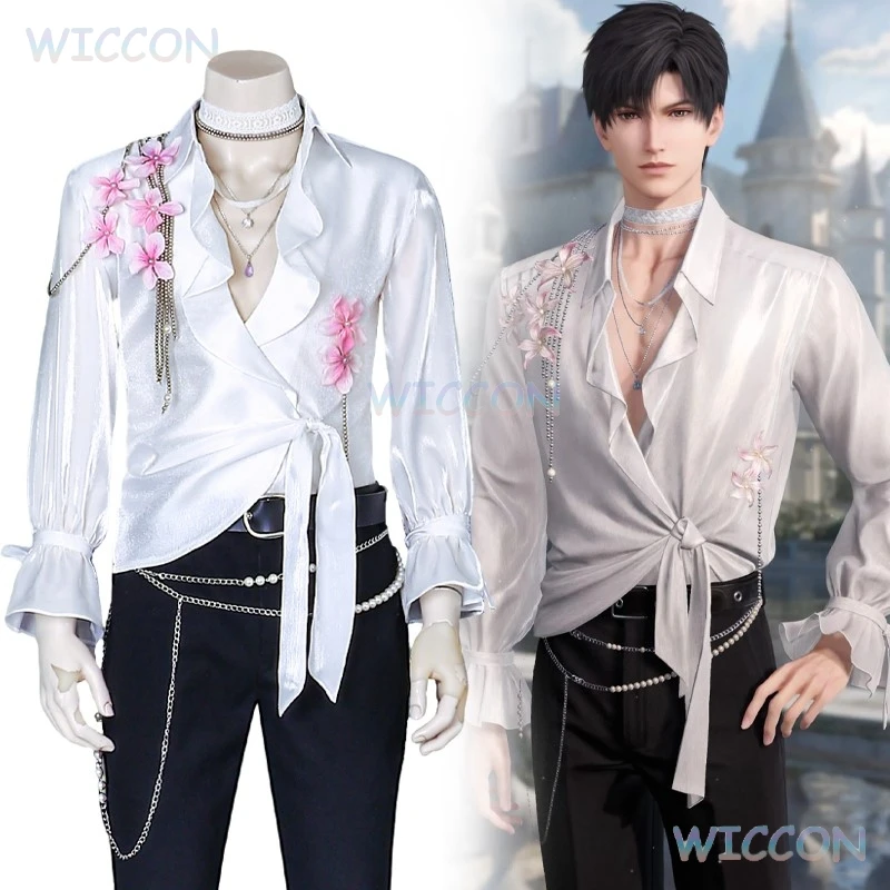 

Zayne Cosplay Spring and Flower Outfit Game Love And Deepspace Wig Li shen Zaynie Mens Blouse Suit Couple Halloween Event Outfit