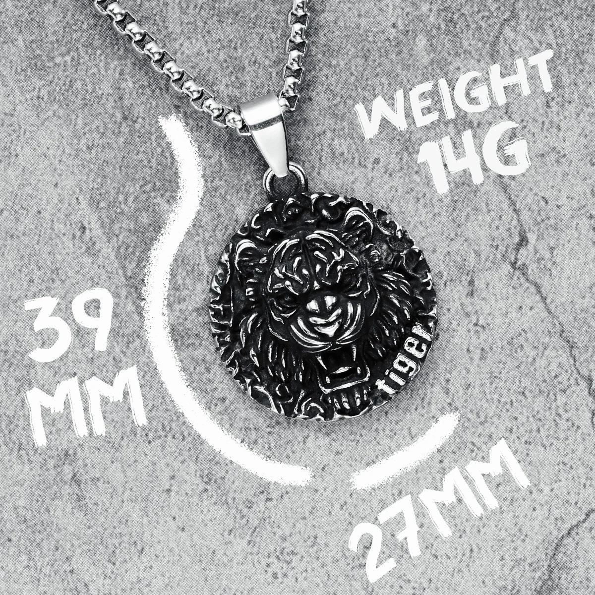 Fierce Tiger Necklace 316L Stainless Steel Wild Bear Men Pendants Animal Beast Chain Rock Punk for Friend Male Jewelry Best Gift