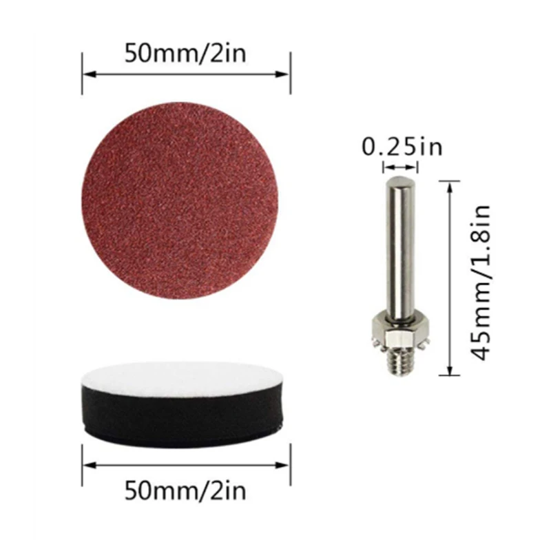 Novo Conjunto de 100 Discos de Lixa de 2 Polegadas para Furadeiras e Ferramentas Rotativas com Placa de Suporte, Inclui Lixas de Grãos 80-3000