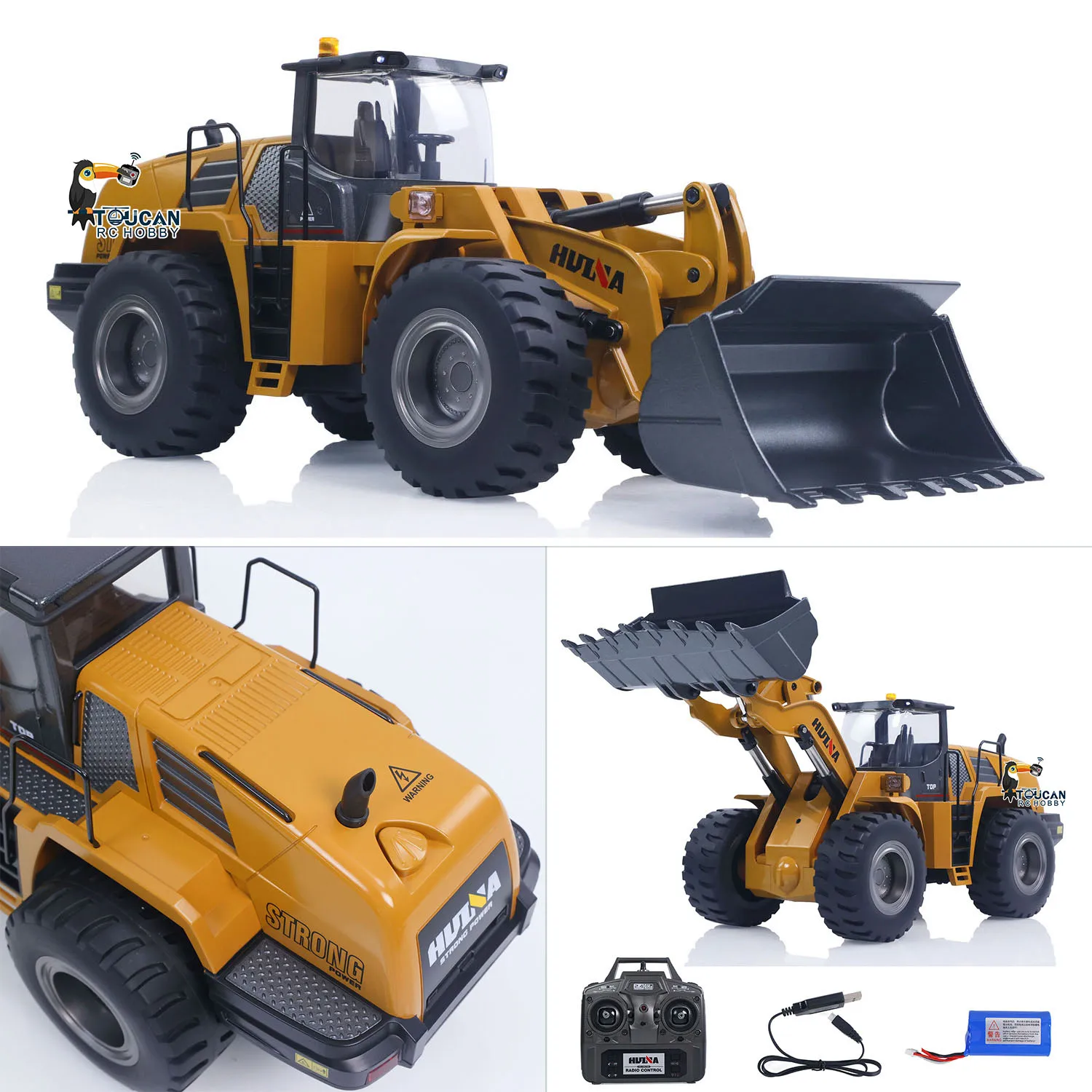 HUINA 1583 Upgrade RTR 1/14 Scale 24CH RC Remote Control Truck Loader Cars with Lights Sound 2.4GHz Outdoor Toys Boys Gift