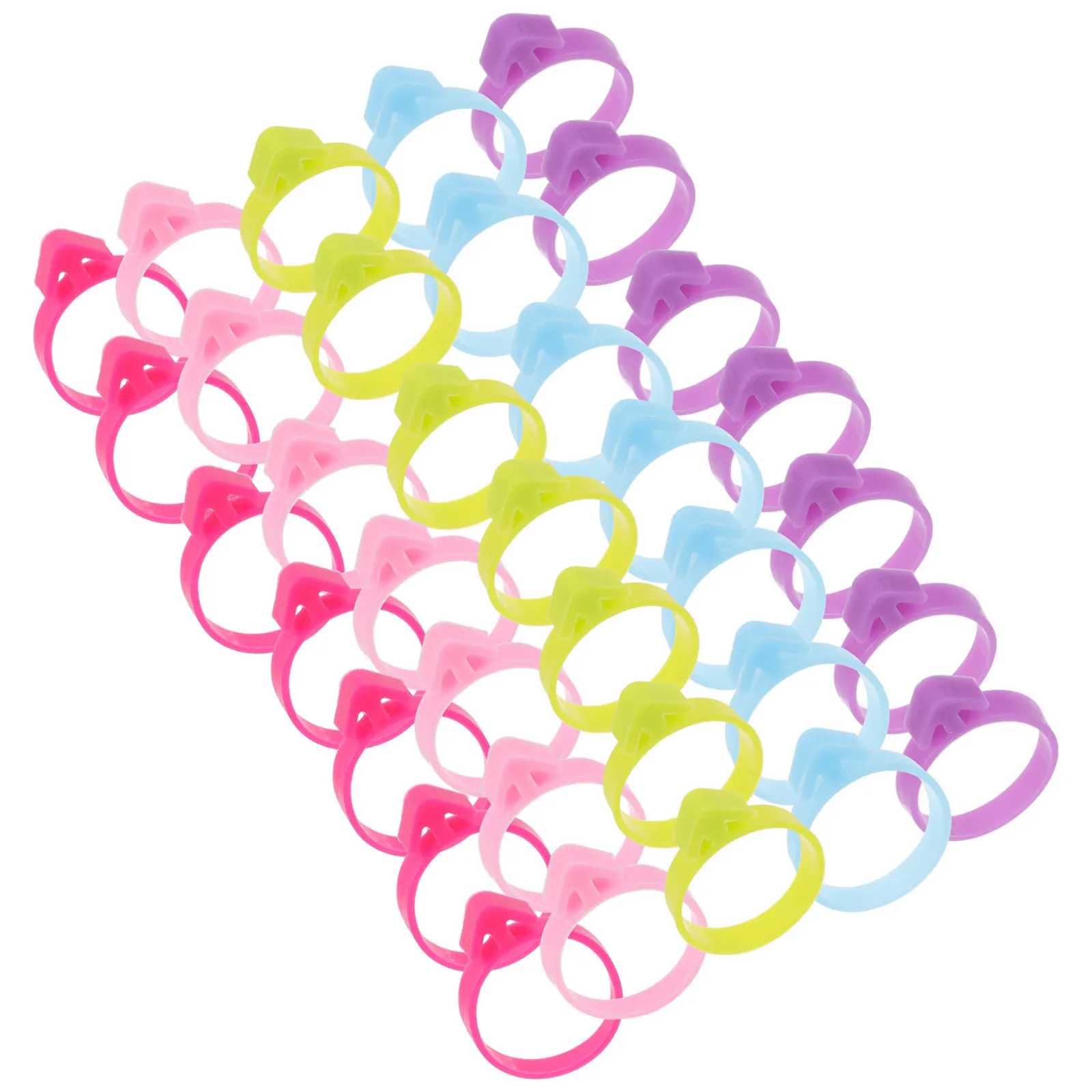 

100pcs Frosting Piping Bag Fixing Ring Plastic Reusable Clips for Baking Decorating Cake Cupcake Cookie Pastry Ties