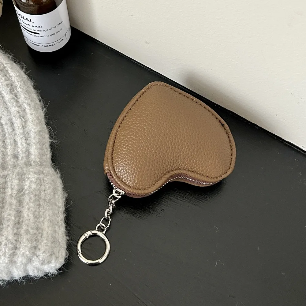 

Модный кулон из искусственной кожи, кошелек для монет, кошелек на молнии в форме сердца, сумка для карт, милый держатель для карт, женский