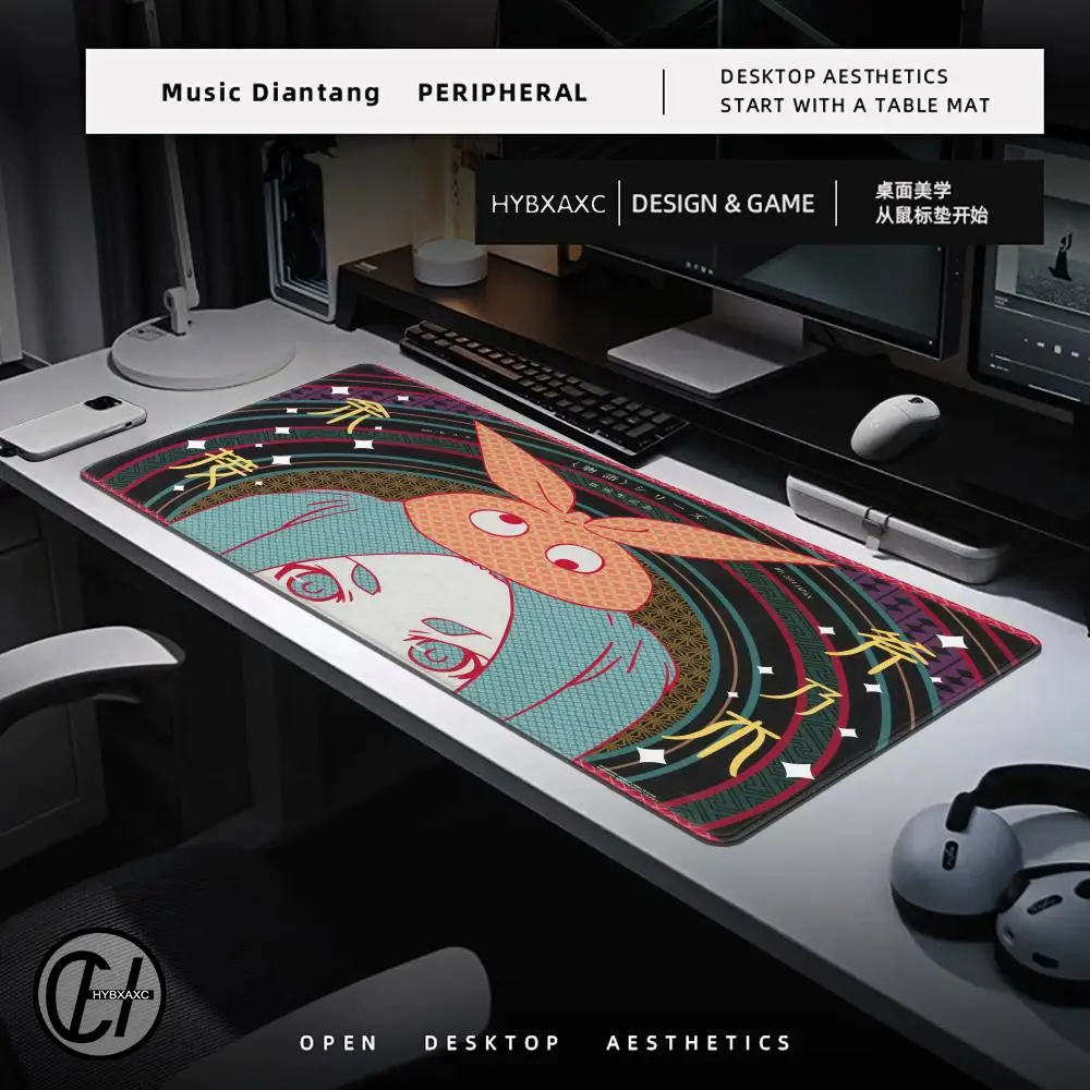 900X400 Large Game Mousepad B-Bakemonogatari Anime XXL Keyboard Gamer Rubber Mouse Pads On The Table Speed Non-Slip Desk Mats
