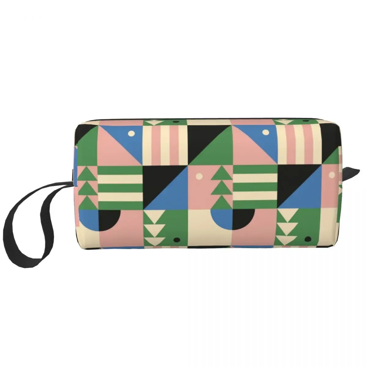 Bauhaus Color Block Geometric Line Modern Cosmetic Bag Capacity Minimalist Abstract Makeup Case Beauty Storage Toiletry Bags Box