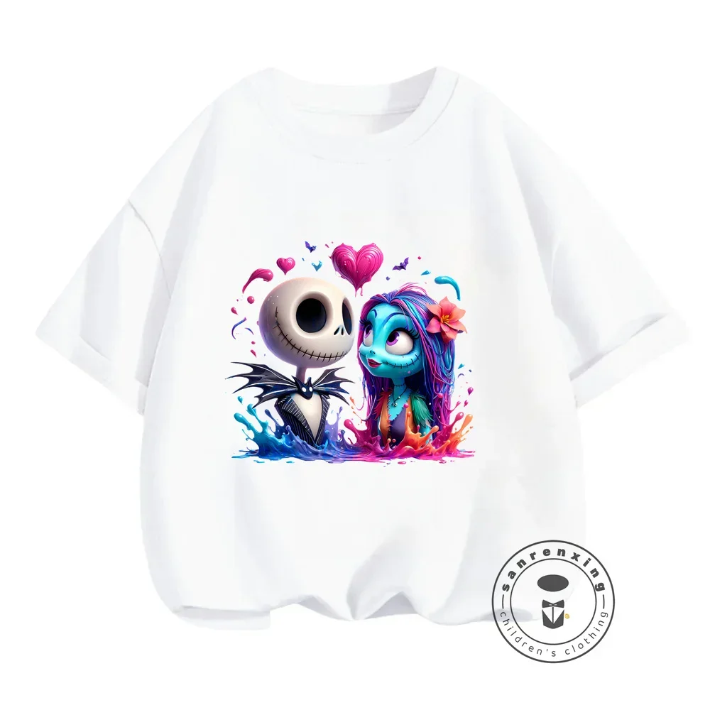 Vivace estate The Nightmare Before Christmas Q-Version Cartoon Tees for Kids Boys Girls rinfrescante o-collo Hip-Hop Style Garments