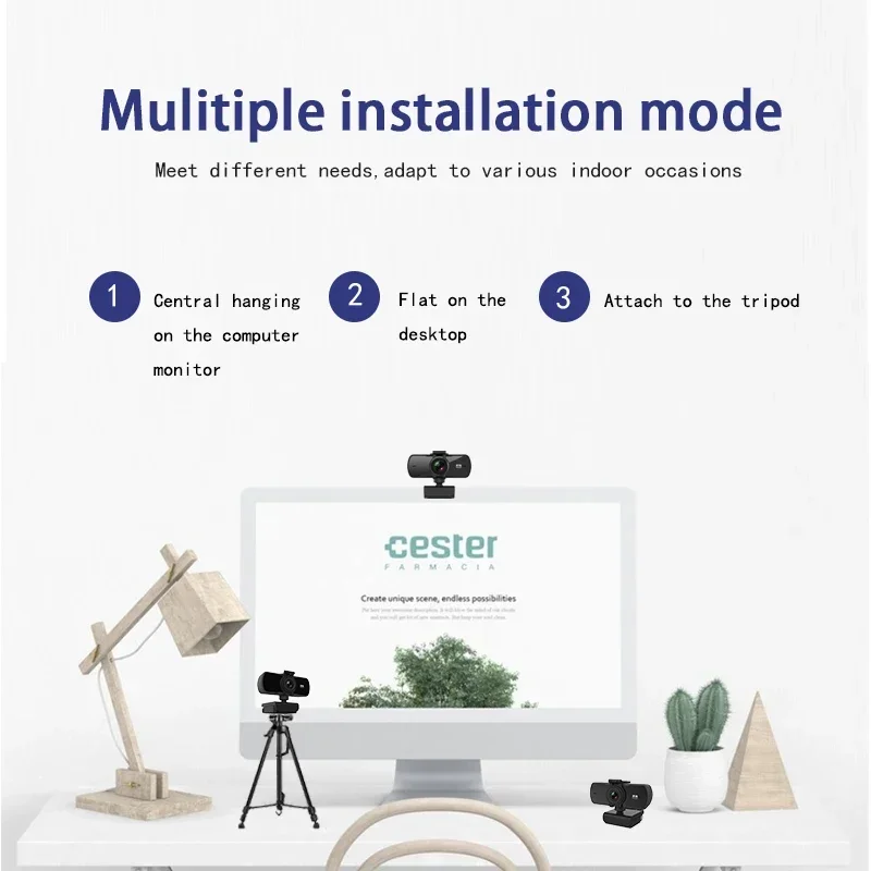 Webcam 1080P Full HD 2K Web Camera Auto Focus With Microphone Web Cam For PC Computer Mac Laptop Skype YouTube USB Camera Web