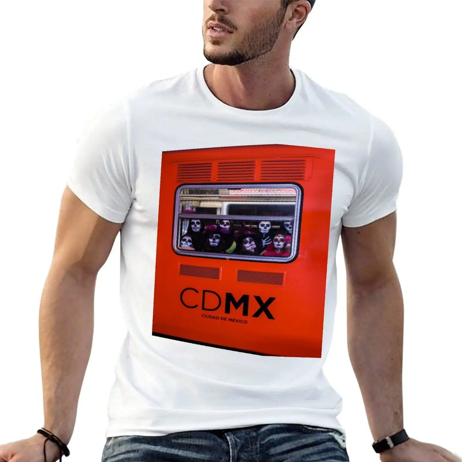 

La Catrina Viaja en Metro CDMX 2151 T-Shirt man t shirts for men man t shirt summer t shirt for man 100 percent cotton T-shirt