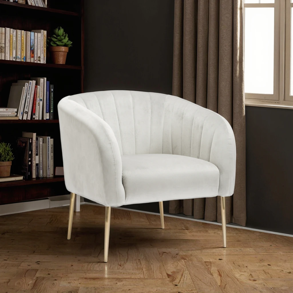

Modern Lounge Chair Luxury Velvet Armchair Furniture Living Room Gold Metal Legs Accent Chair