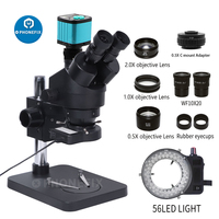 Digital Zoom Trinocular Stereo Industrial Microscope Kit Laboratory Equipment+1080P 51MP 48MP 4K USB HDMI High Definition Camera