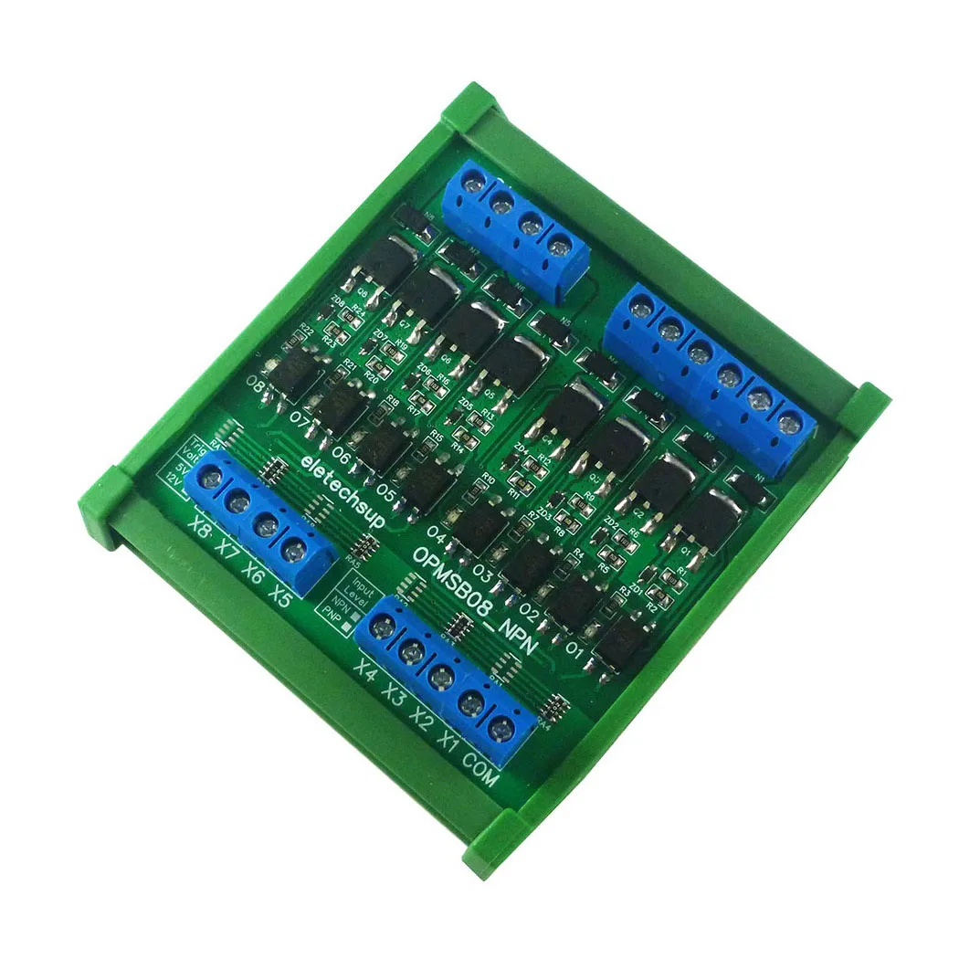 8CH DC 3.3-24V 0-2kHz PWM Signal Amplifier NPN/PNP Logic Level Converter LED Driver 5A IO Current Amplifier OPMSB08