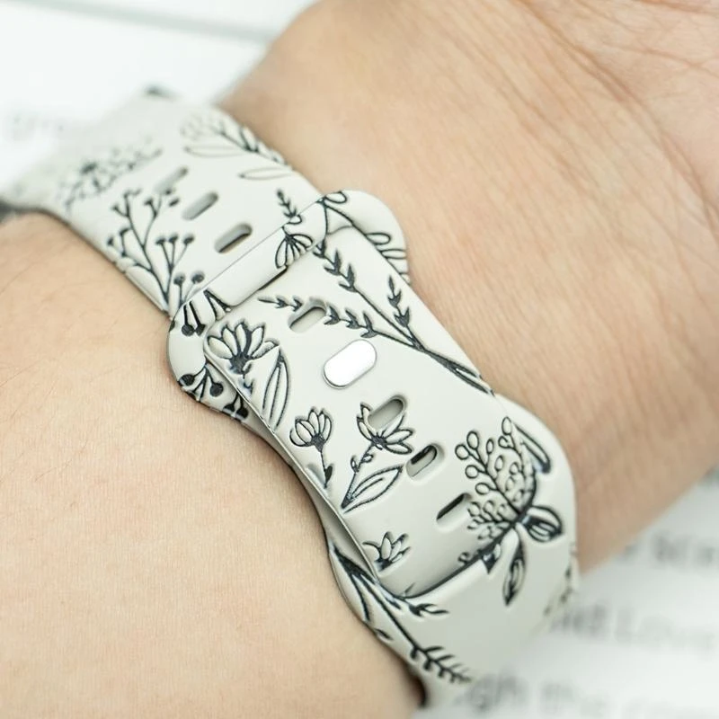 D0ua gravado Silicone Watch Band Repalamento por 20 mm largura relógio relógio leão denomes cinto relógio relógio