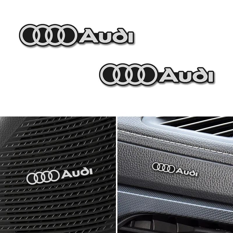 10Pcs 3D Aluminum Car Audio Stereo Speaker Badge Emblem Sticker For Audi A1 A2 A3 A4 A5 A6 A7 A8 Q1 Q2 Q3 Q4 Q5 Q6 Q7 Q8 TT RS3