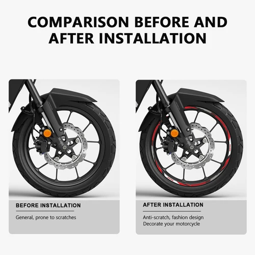 Imagen 2 del producto Pegatina para rueda de motocicleta, calcomanías impermeables para Honda NX500 2024 NX 500, accesorios, pegatinas para llantas de 17 pulgadas