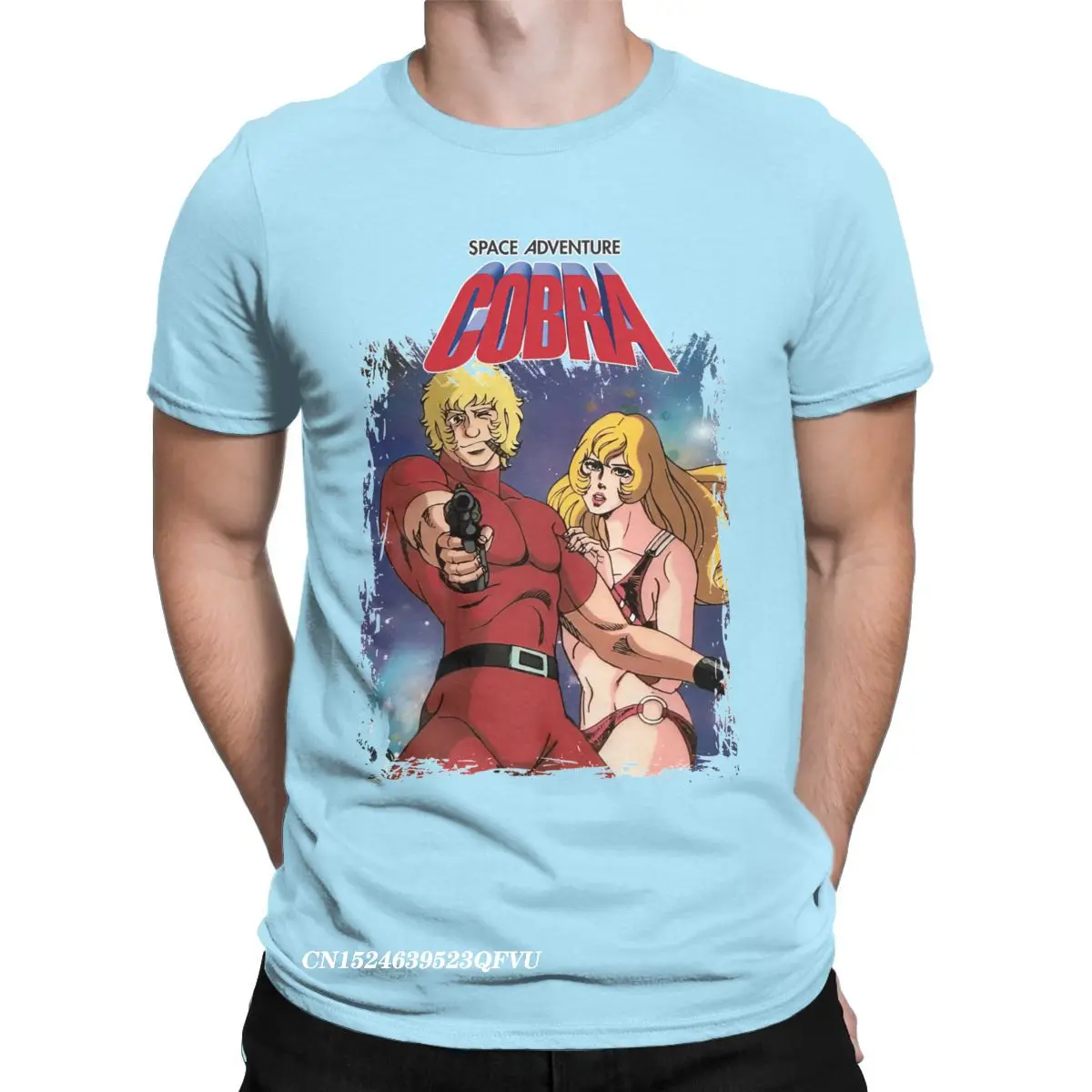 Men Space Adventure Cobra Tshirt Anime Premium Cotton Clothing 