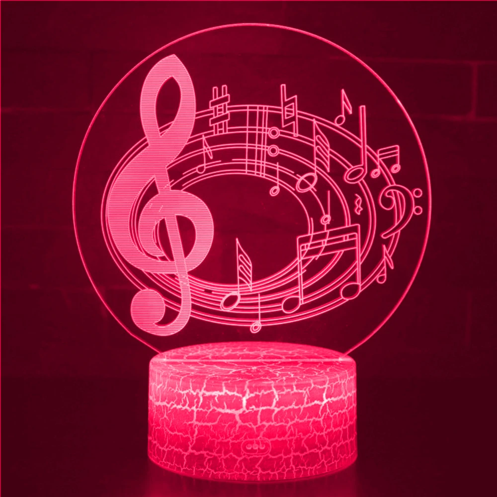 Nighdn Music Note LED Table Lamp Acrylic Night Light 7 Colors Changing Bedroom Bedside Decoration Lights Gifts for Kids Girls