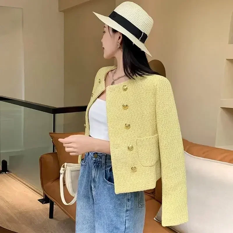 Jacket for Women Long Sleeve Slim Fit Coats Woman Solid Color High Quality 2025 Trend Vintage Sale Elegant Clothing Promotion