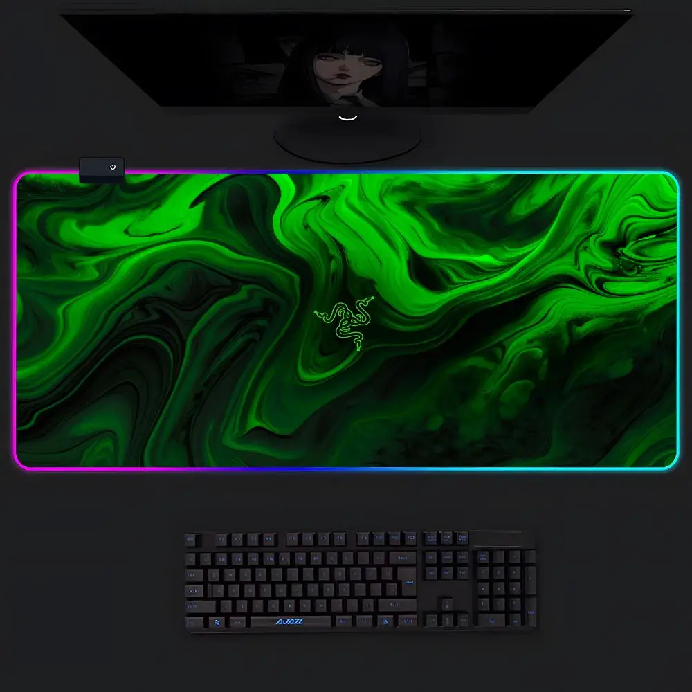 

R-RazerS Mouse Pad Gamer Luminescence Led Mouse Pad Gaming Table Rgb Deskmat Keyboard Pc Mousepad