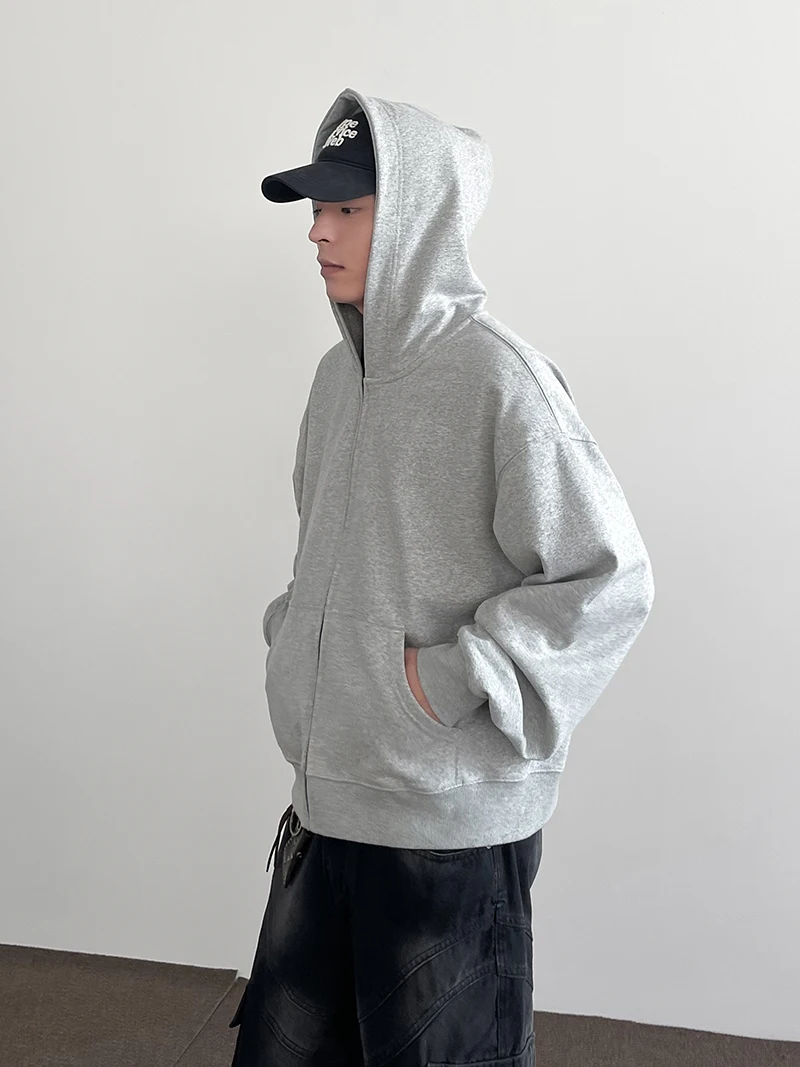 

Retro American High Street Cleanfit Color Basic ort Wide Hoodie ex Casual Versatile Hooded Sweatirt
