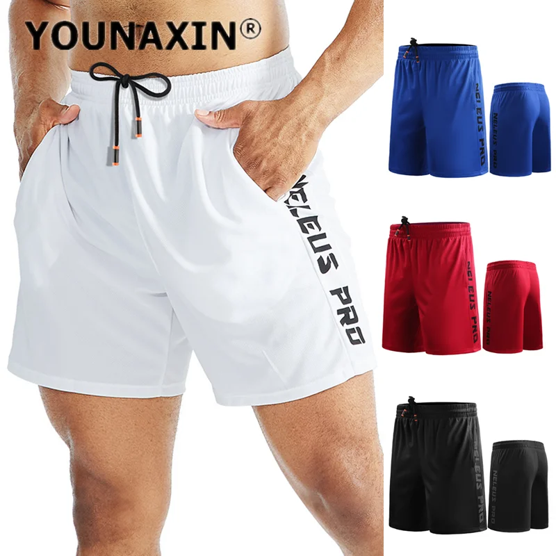 

Men Big Size Running Sports Shorts With Pocket Basketball Pants Boy Gym Fitness Loose Training Yoga Quick-drying M L XL 2XL 3XL