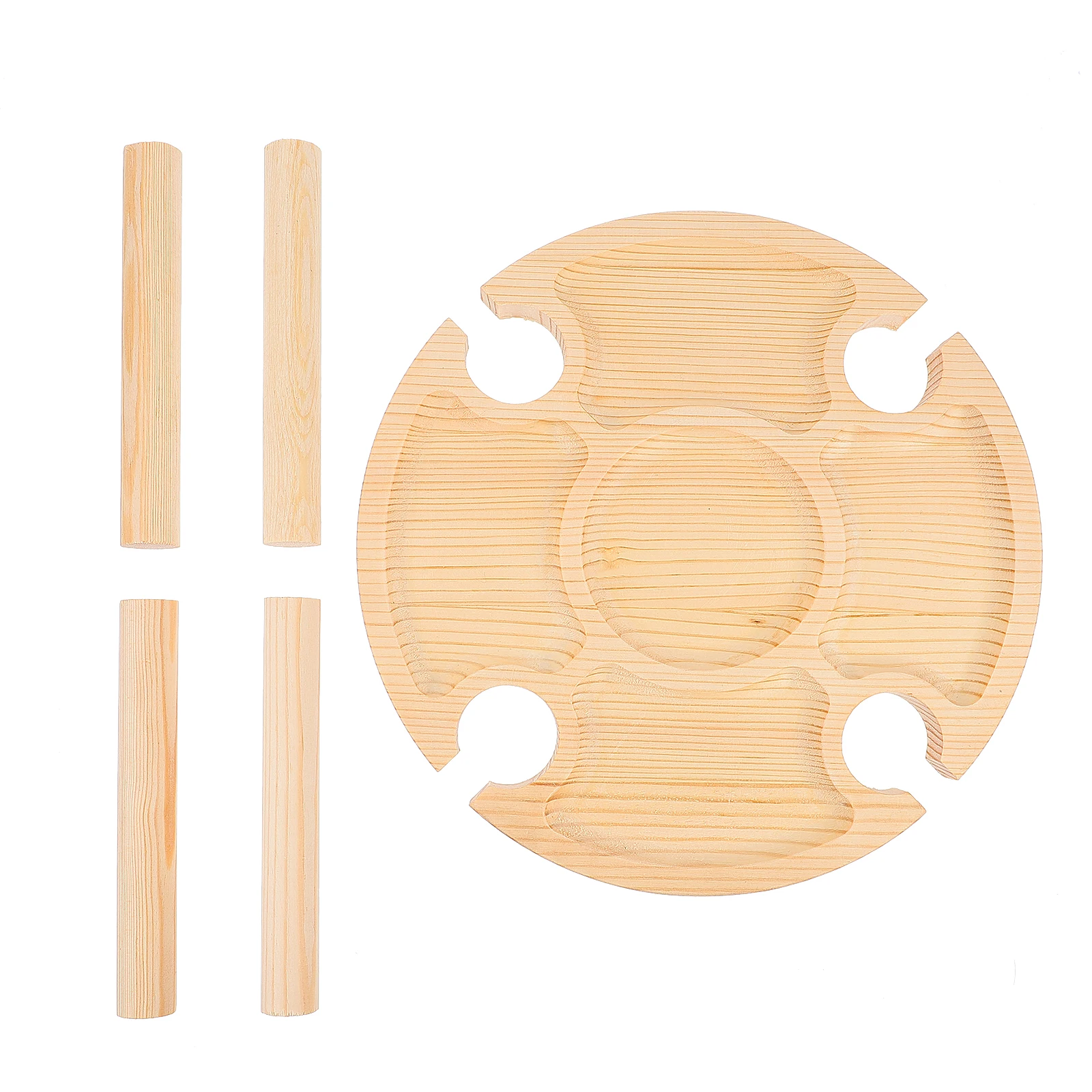 

Portable Snack Table Outdoor Wood Round Serving Desk Glass Storage Beach Picnic Camping Food Party Outdoor Furniture