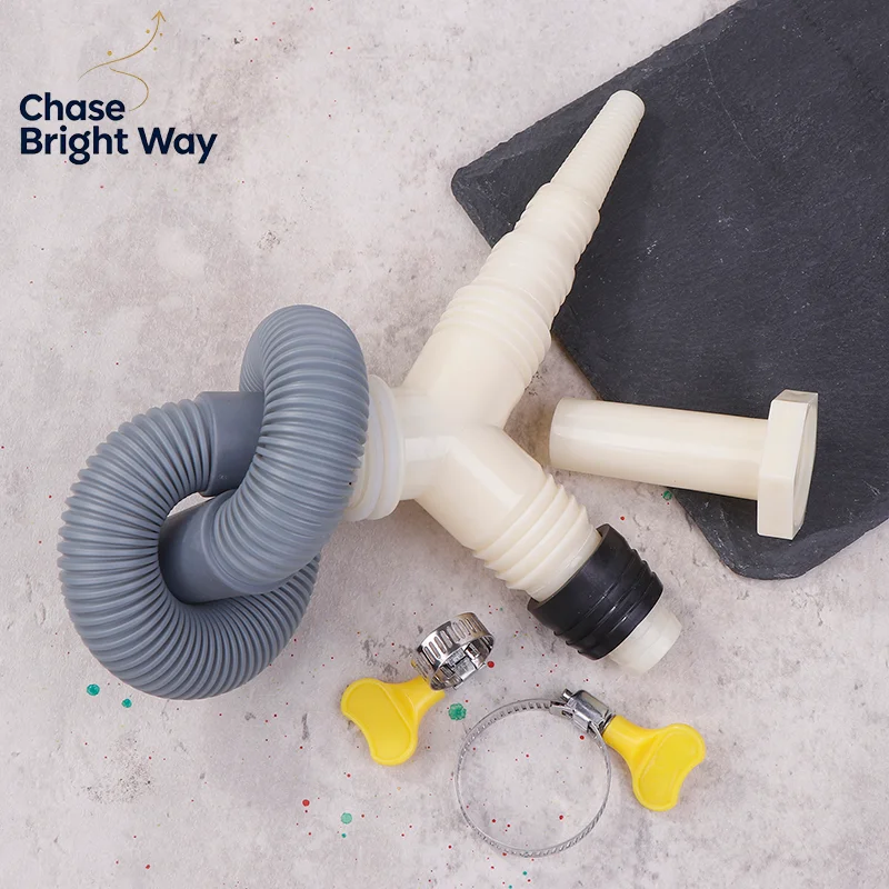 2025 New Drain Tee Adapter For Washer Dryer Drain System Drain Tee Adapter With Extended Drain Hose Home Tools