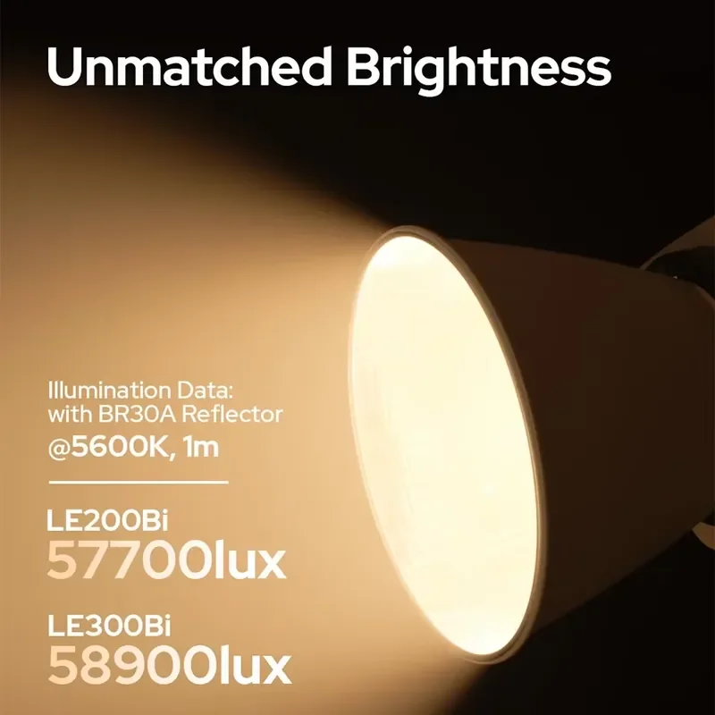 LE300Bi 300W 2800K to 6500K Dual Color LED Video Light for Photographic Studio fill light with wired DMX control, CRI