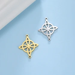 EUEAVAN 5pcs Vintage Witch Knot Connector Charm Amulet Stainless Steel Charms for Bracelet Jewelry Making Accessories DIY Crafts