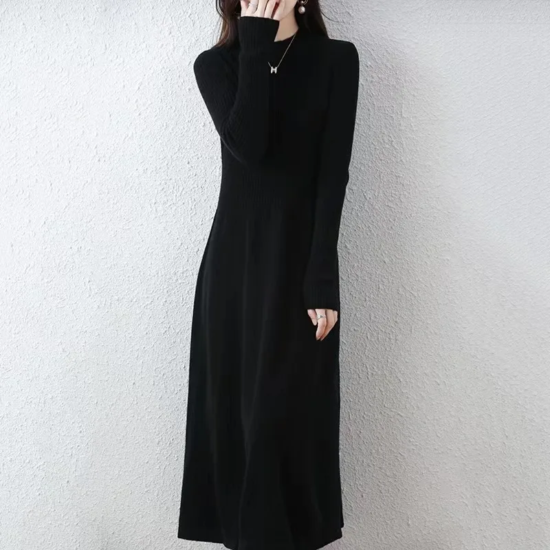 فساتين نسائية فستان فتاة حمراء خريفي مشروط مضلع متوسطة الأكمام بأزرار طويلة منتظمة مناسبة Preppy الحد الأدنى الحديث اليومي #2