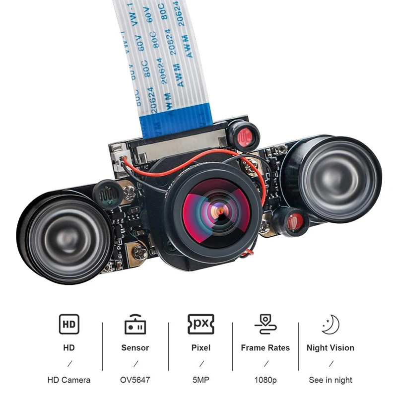 Raspberry Pi 4 IR-CUT Camera Module 5MP 1080P Webcam Automatically Switching Day Night Vision Camera for Raspberry Pi 4B 3B 3B+