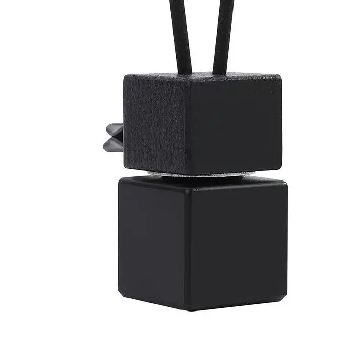 Car Decoration Square Car Hanging Glass Bottle Air Freshener Empty Bottle Aromatherapy Ornament Pendant Diffuser