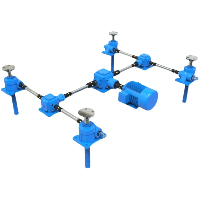 Worm wheel screw lift, small, four linkage lifting platforms, hand-cranked electric lifting platform