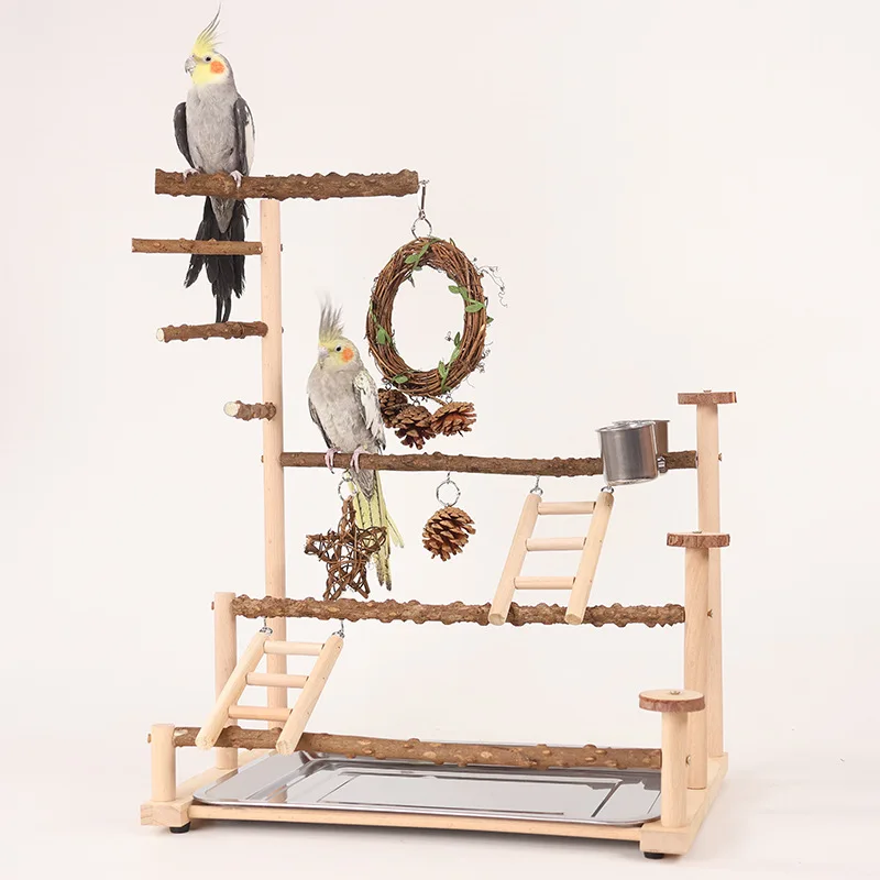 

Pepper wood parrot stand climbing frame parrot swing ladder parrot toy to relieve boredom since hi peony bird toy
