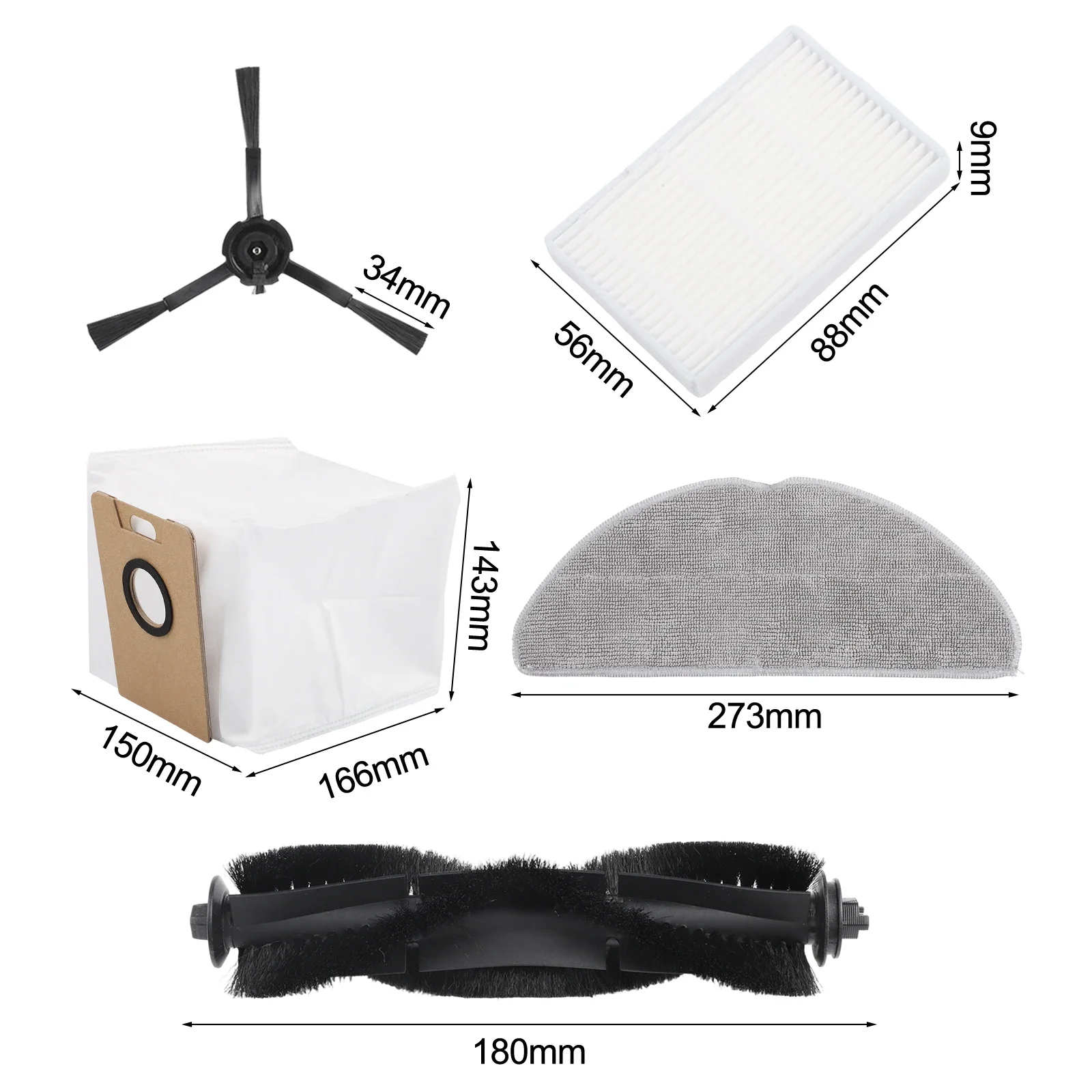 Main Side Brush Mop Cloth Filter Kit For Tapo RV30 Max Plus RV30 Max RV20 Max Plus RV20 Max Vacuum Cleaner Robot Accessories