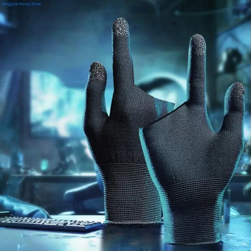N2UB Thin Double Finger Gloves Sweat Resistant Fabric For Expert Gamers