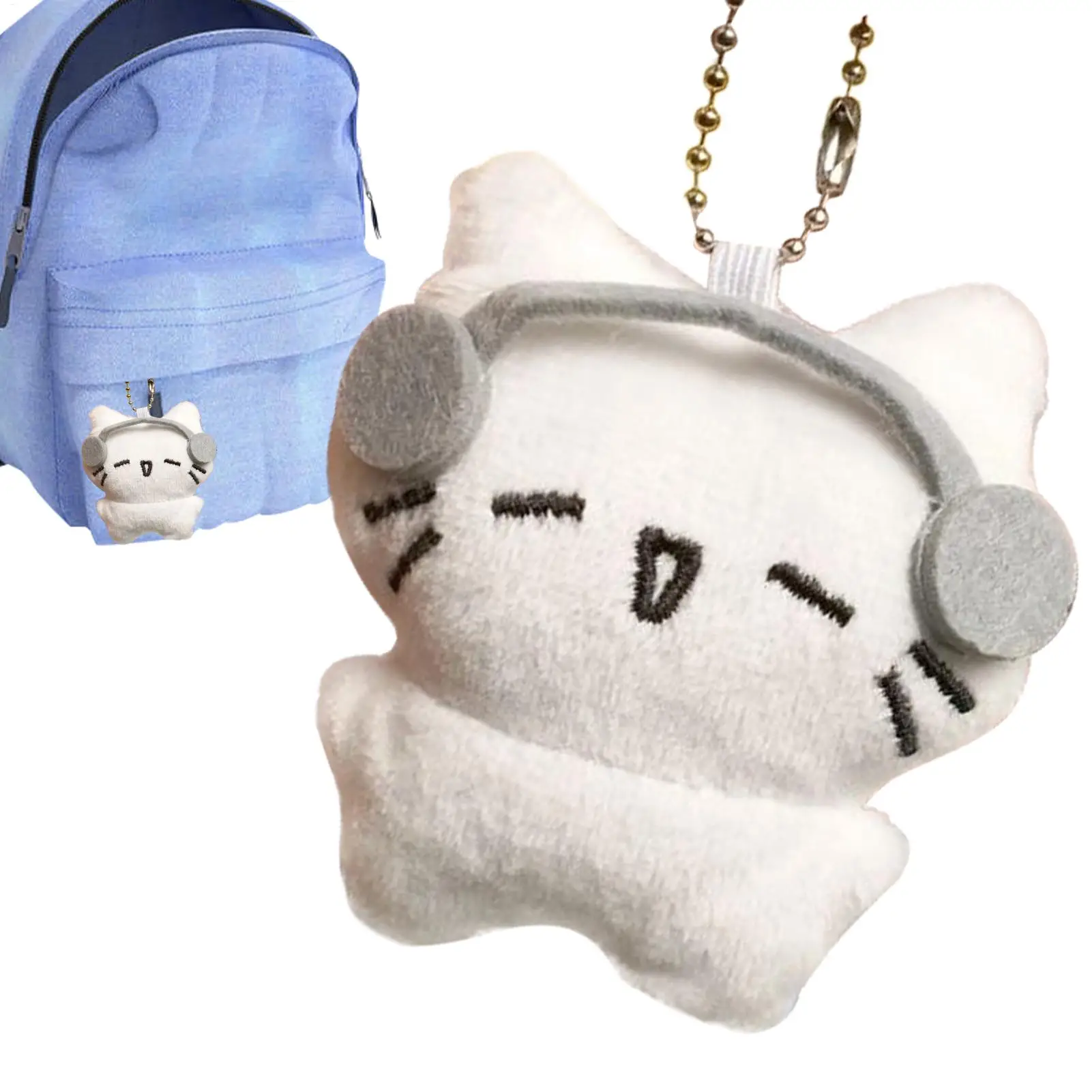 Cat Keychain Charm Cat Shaped Plush Toy Pendant Mini  Portable Multipurpose Decorative Ornaments Lightweight Soft Animals Bag