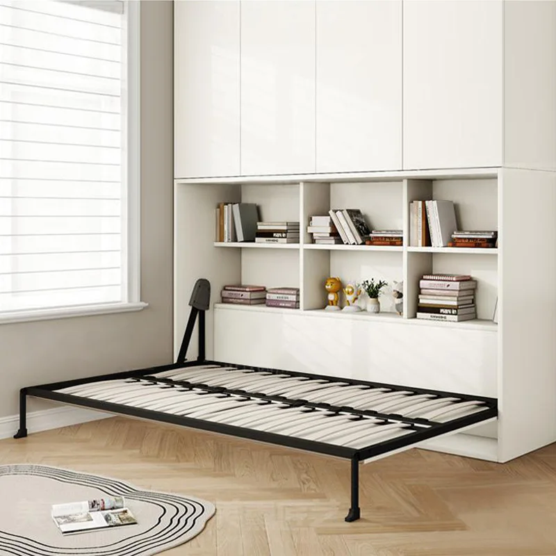 Rollover invisible bed wall bed small apartment study wardrobe integrated folding wall multi-functional hidden