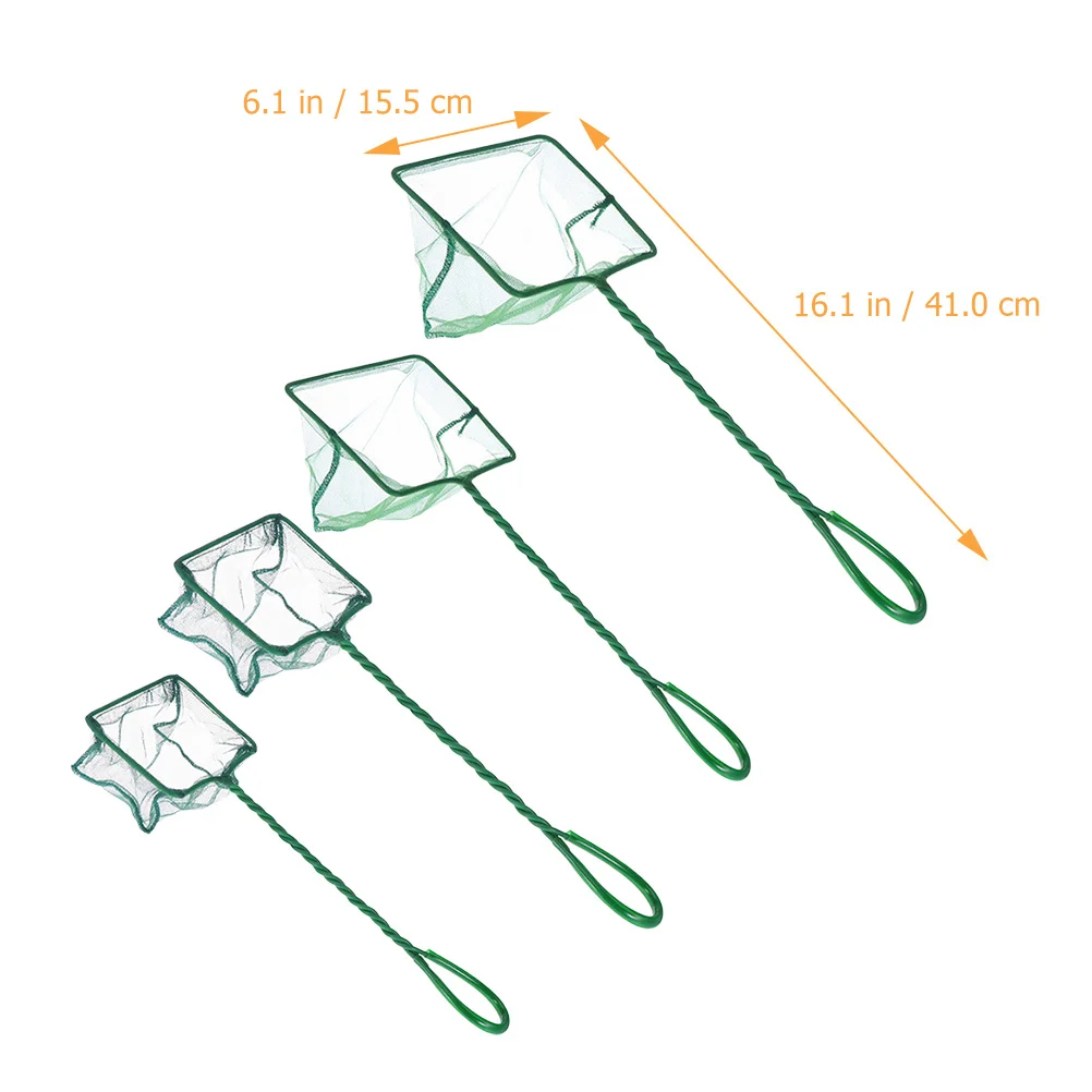 

4Pcs Fish Tank Fishing Net Portable Net with Handle for Aquarium Pond Swimming Pool Carp Trout Catching Gear Fishing Gear
