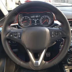 Car Steering Wheel Cover For Opel Astra (K) Corsa (E) CrosslandX GrandlandX Insignia Customized Steering Wrap Microfiber Leather