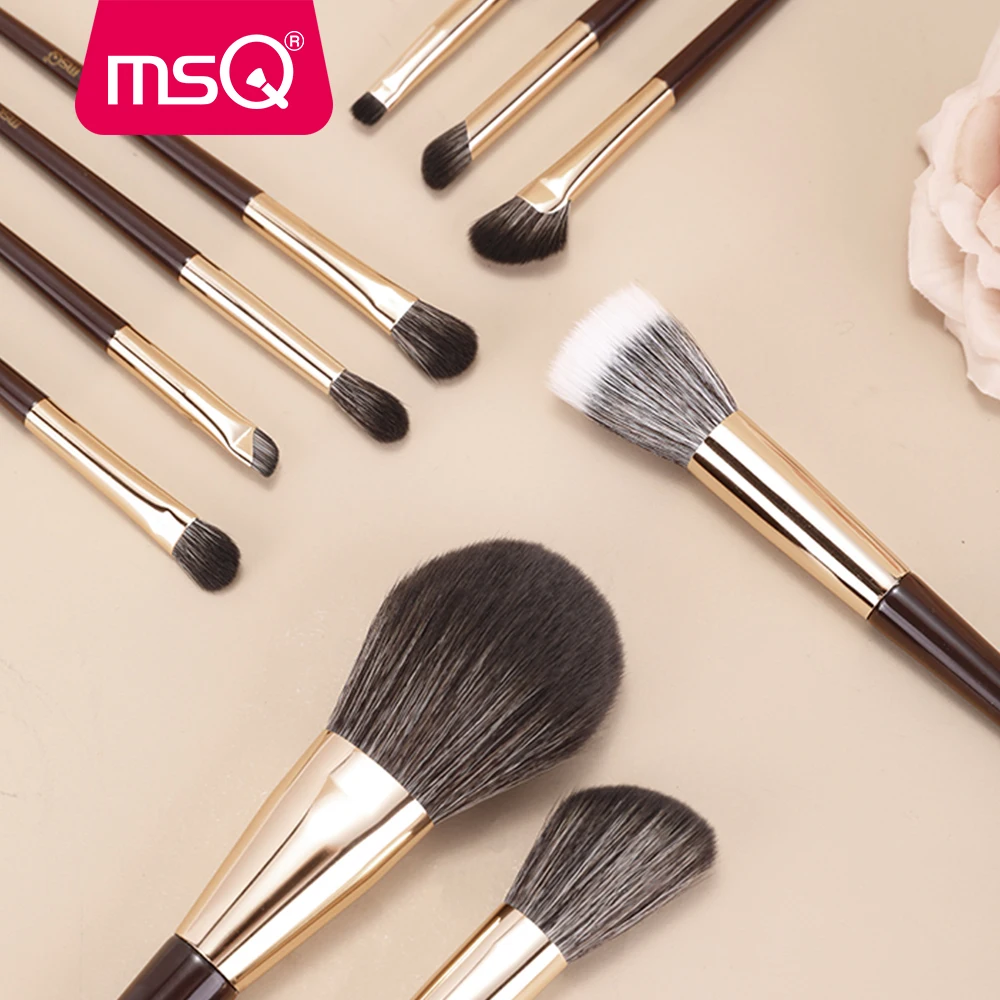 MSQ10pcs Professional Makeup Brushes Set Foundation Eyeshadow Blush Concealer Loose Powder Brush Face Brush Tools