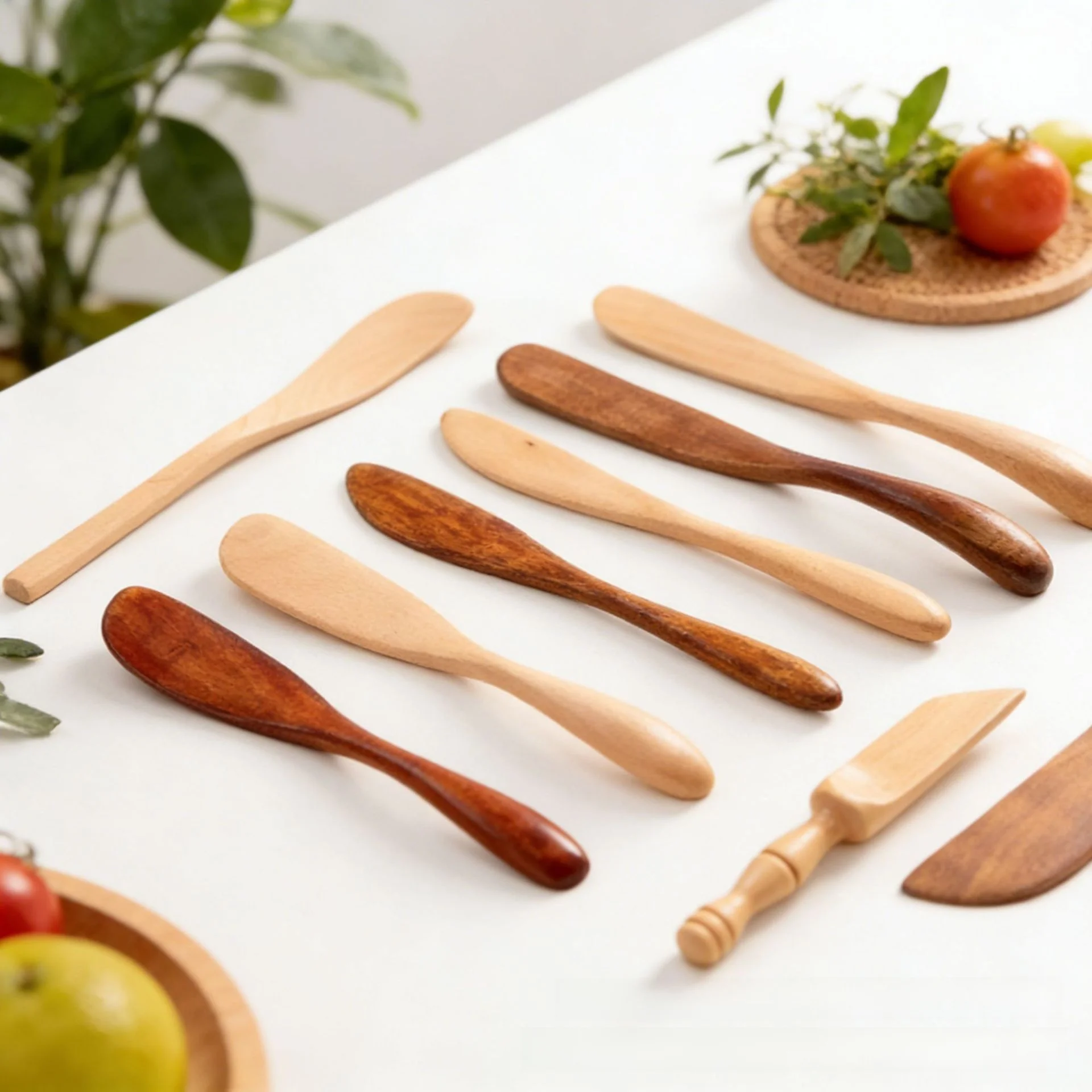 Cuchillo de Madera para Niños, Cuchillo para Untar Mantequilla, Cuchillo de Madera para Uso Doméstico, Cuchillo para Leche en...